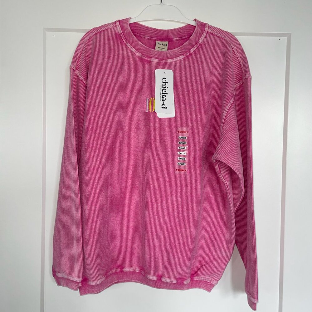 Chicka-D Pink Iowa Ribbed Crewneck - Picture 5 of 5